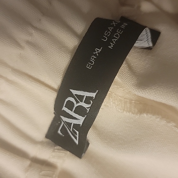 Zara Men's cream with black details draw string cuffed jogger pants size XL - Picture 15 of 16